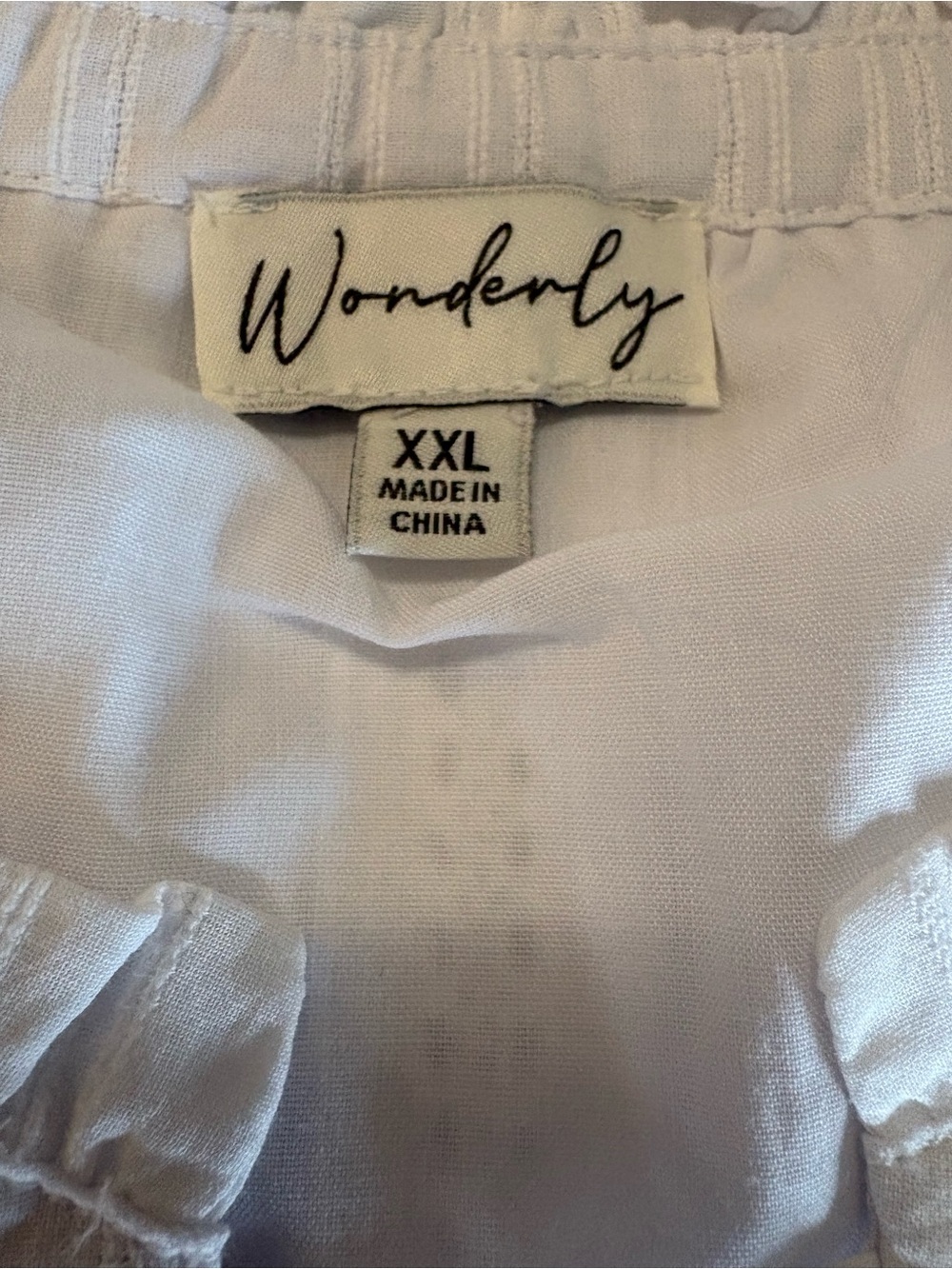 Wonderly White Ruffle-Sleeve Boho Peasant Style Tiered Ruffle Blouse Size XXL - Picture 4 of 9